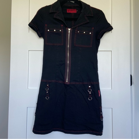 Vintage Y2K Tripp NYC Black Goth Punk Dress with Zipper Accents - Picture 11 of 17